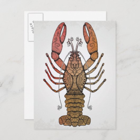 Style Lobster Postkarte (Vorne/Hinten)