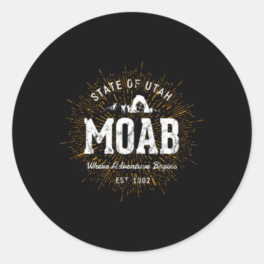 Style Moab Runder Aufkleber (Vorderseite)