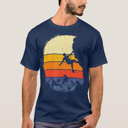 Style Rock Climbing Retro Bouldering Climber T-Shirt (Vorderseite)
