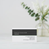 Style Schlicht Grau White Beruflich Business Card Visitenkarte (Stehend Vorderseite)