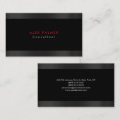 Style Schlicht Modernes Grau Schwarz Minimalistisc Visitenkarte (Vorne/Hinten)