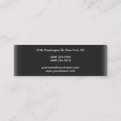 Style Slim Makeup Artist Script Grau Business Card Mini Visitenkarte (Rückseite)