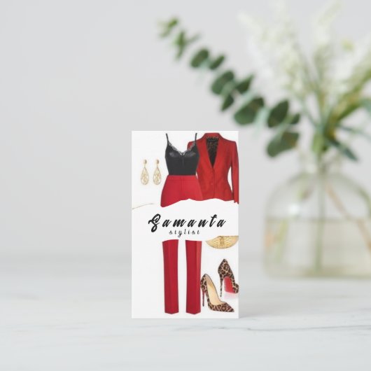 Style Stylist Deine Fantasiereise beginnt hier Visitenkarte (Stehend Vorderseite)