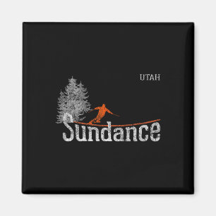Style Sundance Utah 1980er Jahre Vintages Skifahre Magnet
