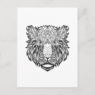 Style Tiger Head Postkarte