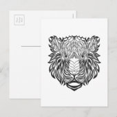 Style Tiger Head Postkarte (Vorne/Hinten)