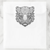 Style Tiger Head Quadratischer Aufkleber (Tasche)