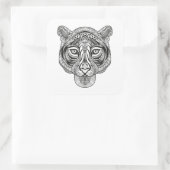 Style Tiger Quadratischer Aufkleber (Tasche)