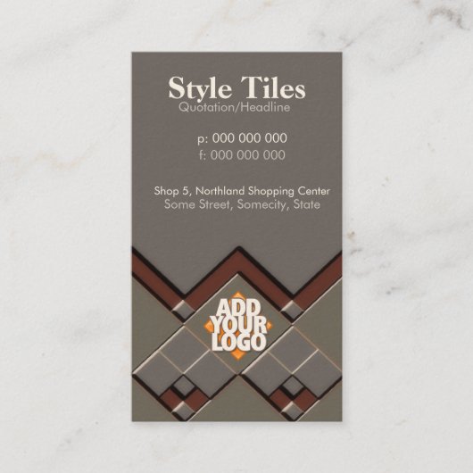Style Tiles Business Card Visitenkarte (Vorderseite)