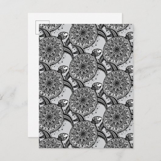 Style Turtle Pattern Postkarte (Vorne/Hinten)