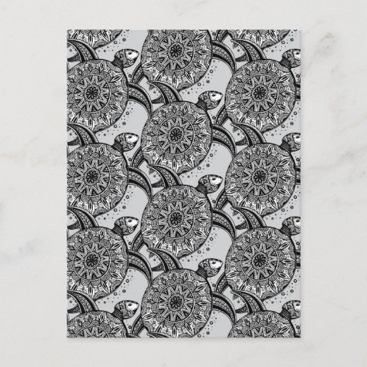 Style Turtle Pattern Postkarte (Vorderseite)