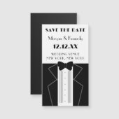 Style Tuxedo Wedding Save the Date Magnet (Vorne/Hinten)