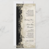 Style Vintage Rose Schwarz in Cream Lace Einladung (Rückseite)