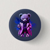Style with Our Bold Urban Boss bear Designs Button (Vorderseite)