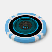 Styled Frame Damask 250 Mongram LBlue Poker Chips (Einzeln)