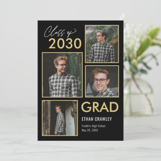 Styled Gallery Editable Color Abschluss Einladung (Stehend Vorderseite)