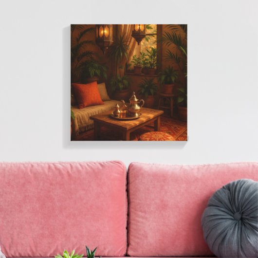  styled Moroccan boho Leinwanddruck (Insitu (Wohnzimmer))