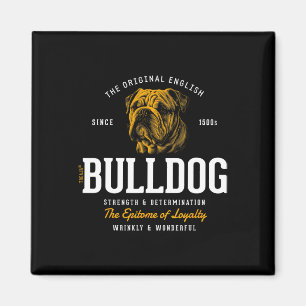 Styled Retro English Bulldog Magnet