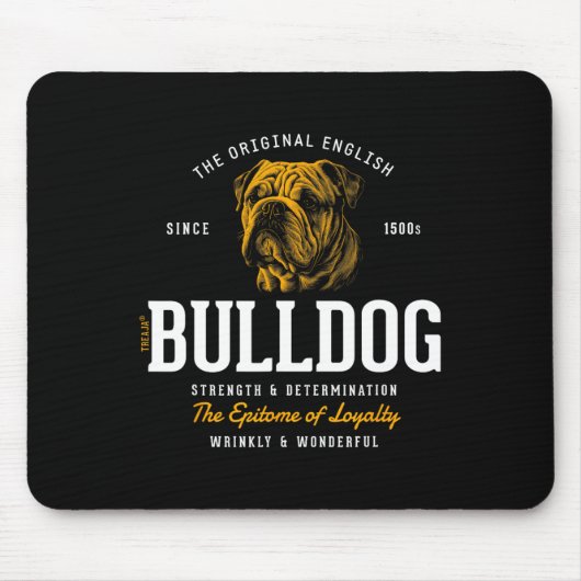 Styled Retro English Bulldog Mousepad (Vorne)