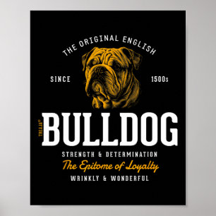 Styled Retro English Bulldog Poster