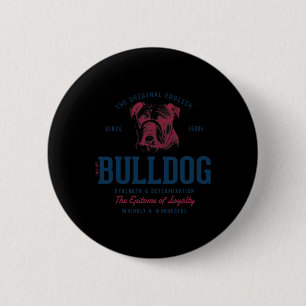 Styled Vintag English Bulldog Button