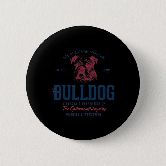 Styled Vintag English Bulldog Button (Vorderseite)