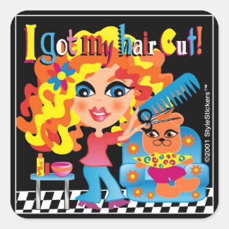 StyleStickers™ 'Ich Got meine Haare schneiden! Quadratischer Aufkleber