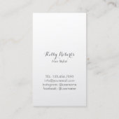 Styleszisse für Haarstühle und Schmetterlinge Kuns Visitenkarte (Rückseite)