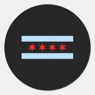 Styley Chicago Flag Gray Small Runder Aufkleber