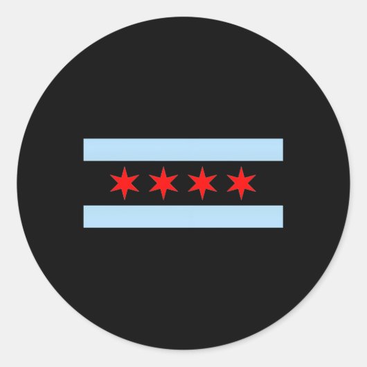 Styley Chicago Flag Gray Small Runder Aufkleber (Vorderseite)