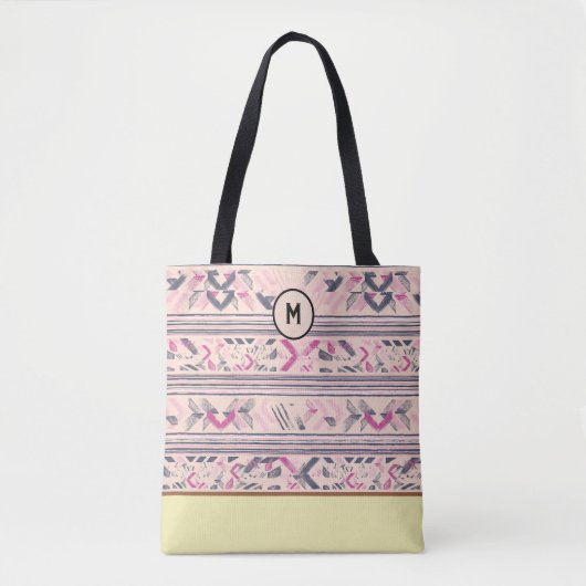 Stylierte Abstrakte Textilmuster-Tasche Tasche (Vorderseite)
