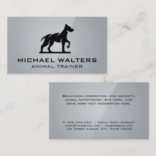 Styliertes Dog-Logo Visitenkarte (Vorne/Hinten)