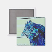 Styliertes Huhn #1 lila Magnet (Vorderseite/Rückseite)