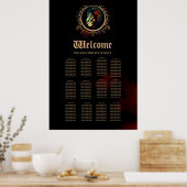 Styliertes Lion Head Portrait in Mandala Frame Poster (Küche)