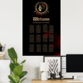 Styliertes Lion Head Portrait in Mandala Frame Poster (Heimbüro)
