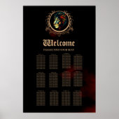 Styliertes Lion Head Portrait in Mandala Frame Poster (Vorne)