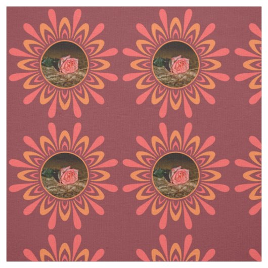 Styliertes Sun/Blume Muster mit IHREM FOTO Stoff (Muster)