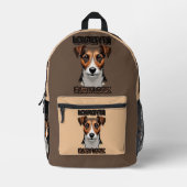 Styliertes Terrier Portrait auf Grau Bedruckter Rucksack (Vorderseite)
