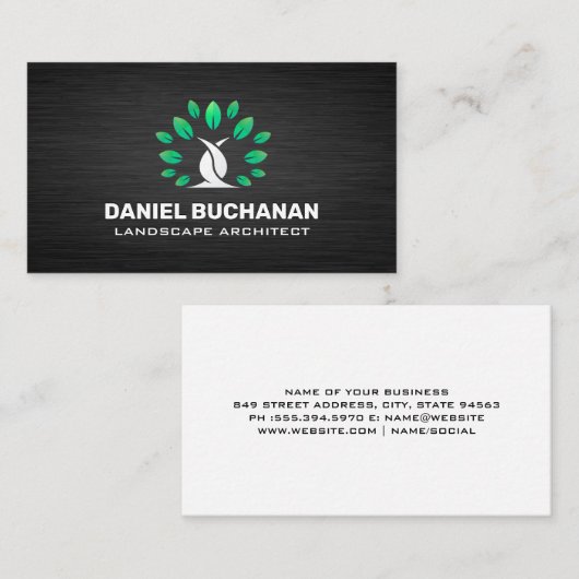 Styliertes Tree-Logo Visitenkarte (Vorne/Hinten)