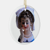 Stylin' Lady Head Vase Manicure Hat Eyelashes Keramik Ornament (Rechts)