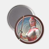 Stylin' Space Pirate Round Magnet (Vorderseite/Rückseite)
