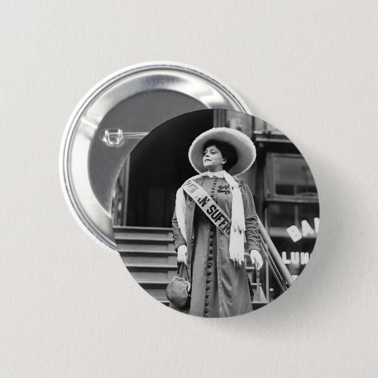 Stylin Suffragette, 1908 Button (Vorne & Hinten)