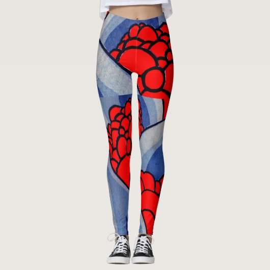 Styling-Blume und Blätter Leggings (Vorderseite)