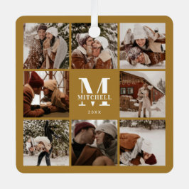 Stylis Simple Couple Foto Collage | Monogramm-Gesc Ornament Aus Metall