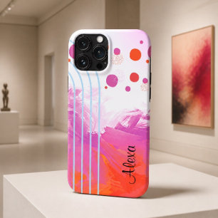 Stylisch Abstract Rot, Pink, Blau & Personalisie Case-Mate iPhone Hülle
