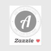 Stylisch bearbeitbare Monogram oder eigene Logo hi Aufkleber (Blatt)