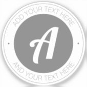 Stylisch bearbeitbare Monogram oder eigene Logo hi Aufkleber (Vorderseite)