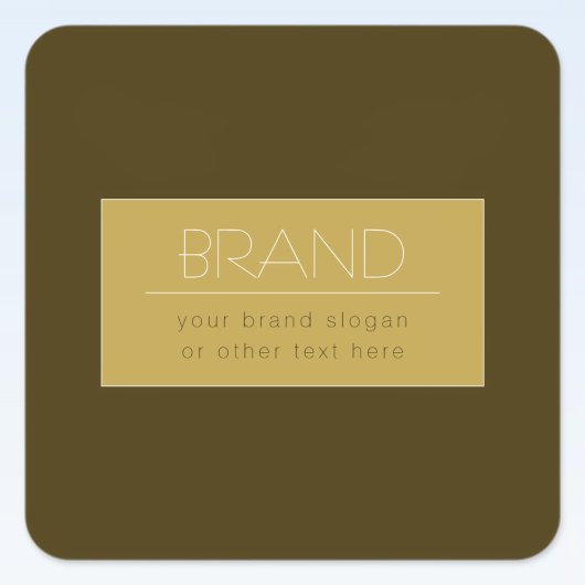 Stylisch bearbeitbare Textvorlage | Vintages Gold Quadratischer Aufkleber