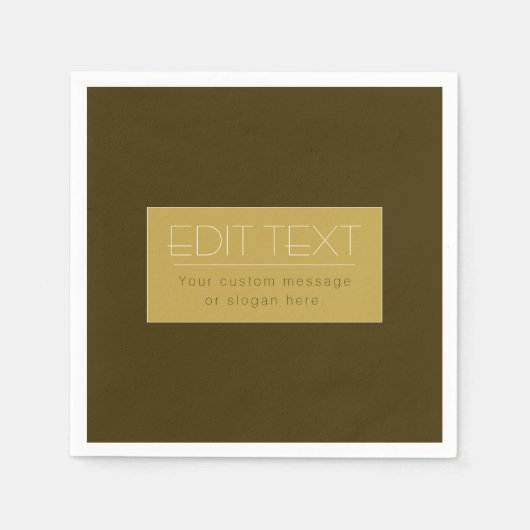 Stylisch bearbeitbare Textvorlage | Vintages Gold Serviette (Vorderseite)