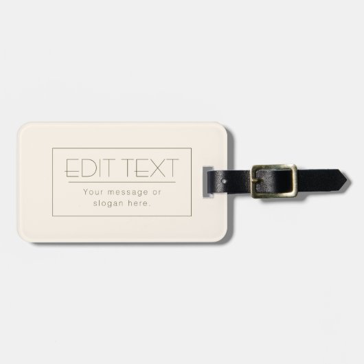 Stylisch bearbeitbare Vorlage | Off-white & Dark B Gepäckanhänger (Vorderseite horizontal)